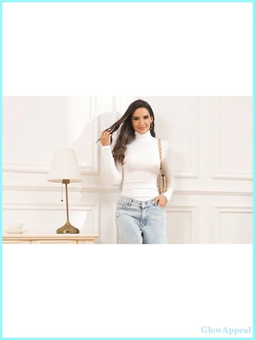 Ribbed Turtleneck Fitted Long Sleeve Thermal Layering Top